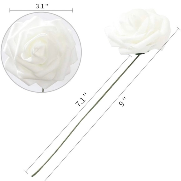 20 Count | White Hydrangeas Dusty Blue Rose Yellow Bouquet Centerpiece Wedding - Picture 5 of 5